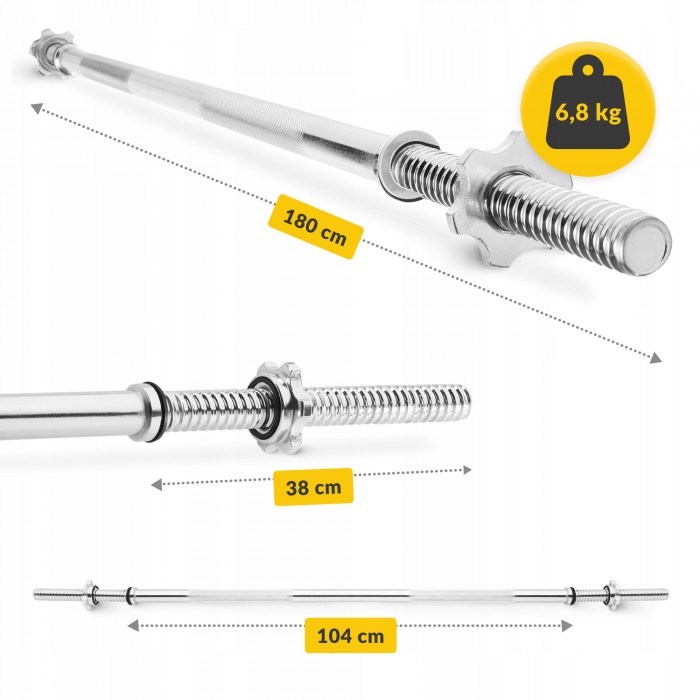 Гриф для штанги прямий 4FIZJO 180 см 25 мм (P-5905973401135)
