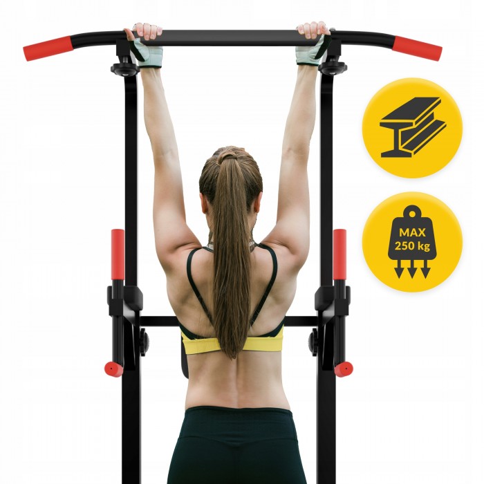 Багатофункціональна стійка для підтягувань 4FIZJO Pro регульована Black (P-5905973402620)