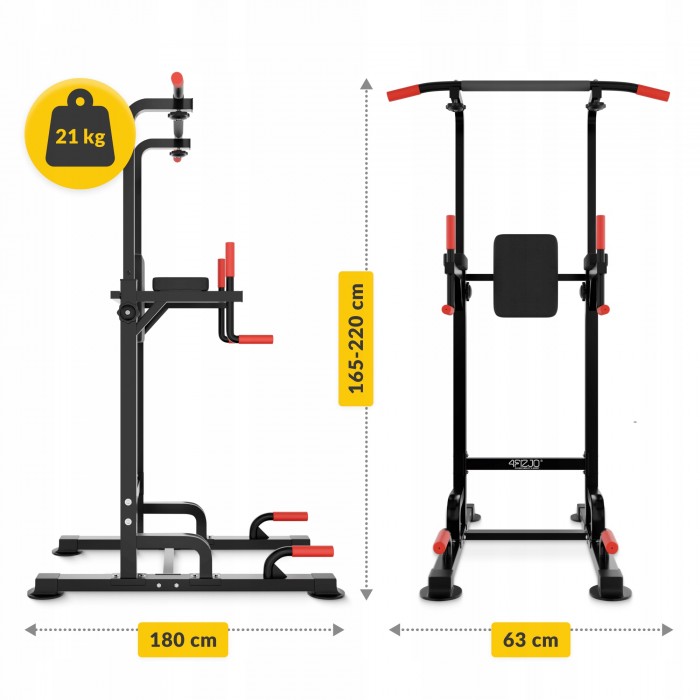 Багатофункціональна стійка для підтягувань 4FIZJO Pro регульована Black (P-5905973402620)