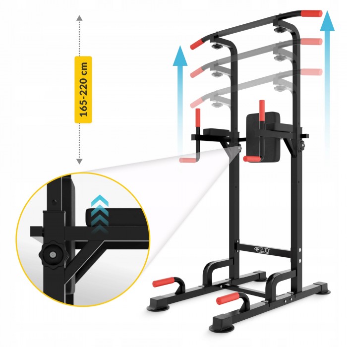 Багатофункціональна стійка для підтягувань 4FIZJO Pro регульована Black (P-5905973402620)