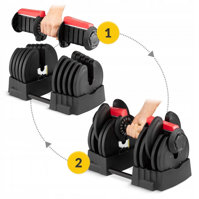 Набор штанга и гантелт с регулируемым весом 4FIZJO 2 в 1 Premium 2.5-40 кг (P-5905973401975)