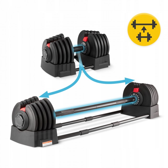 Набор штанга и гантелт с регулируемым весом 4FIZJO 2 в 1 Premium 2.5-40 кг (P-5905973401975)