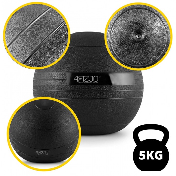 Слембол (медичний м'яч) для кросфіту 4FIZJO Slam Ball 5 кг Black (P-5907739315427)
