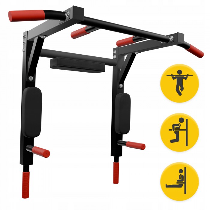 Турник-брусья навесной 4FIZJO 2 в 1 Black (P-5905973402644)