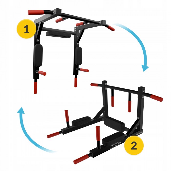 Турник-брусья навесной 4FIZJO 2 в 1 Black (P-5905973402644)