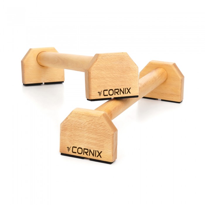 Упори для віджимань (паралети) Cornix 50 см дерев'яні, подовжені XR-0382