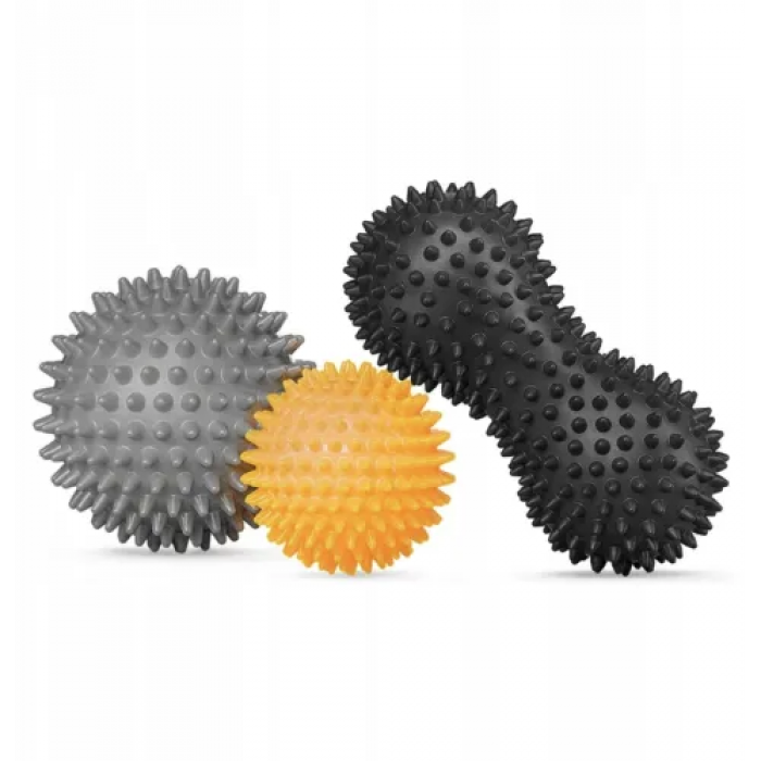 Набір масажних м'ячів Trex Sport TX-003MSB 3в1 для йоги та фітнесу PVC