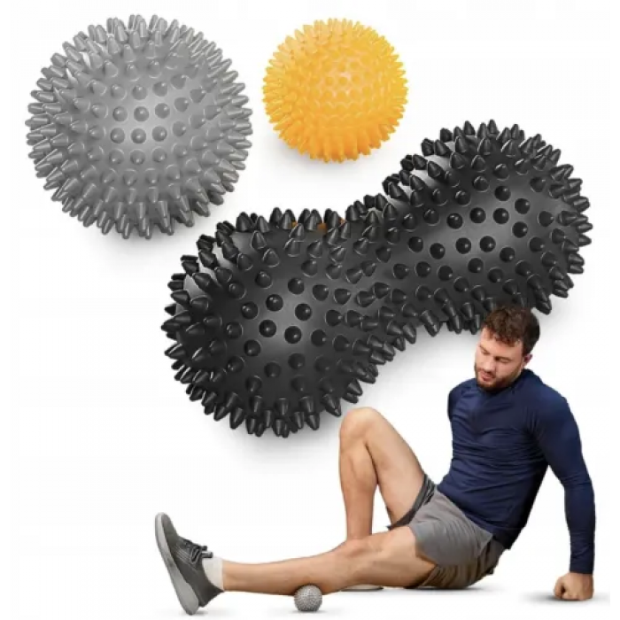 Набір масажних м'ячів Trex Sport TX-003MSB 3в1 для йоги та фітнесу PVC