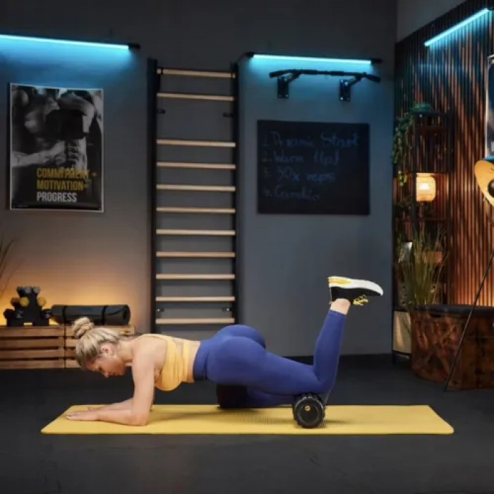 Роллер массажер ребристый Trex Sport TX-030EPR EPP 30см черный