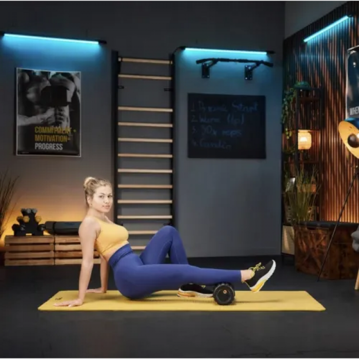 Роллер массажер ребристый Trex Sport TX-030EPR EPP 30см черный