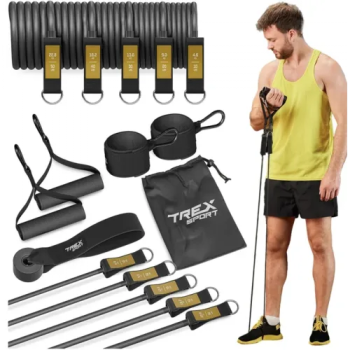 Набор резинок с эспандерами Trex Sport TX-050TS черный