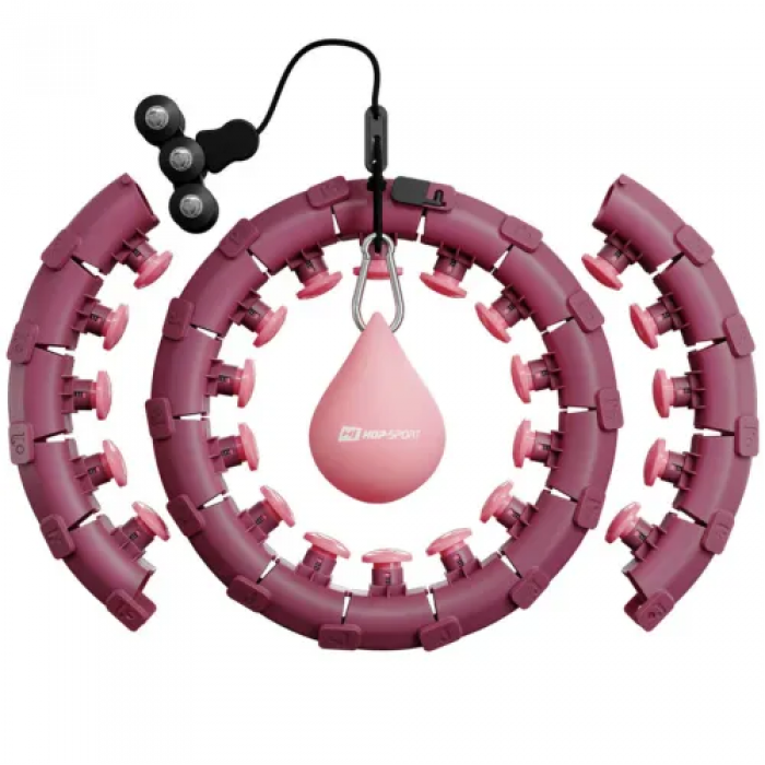 Хула-хуп Hop-Sport HS-106HH масажний з обтяжувачем рожевий