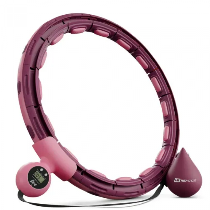 Хула-хуп Hop-Sport HS-C113HH масажний з обтяжувачем та лічильником рожевий