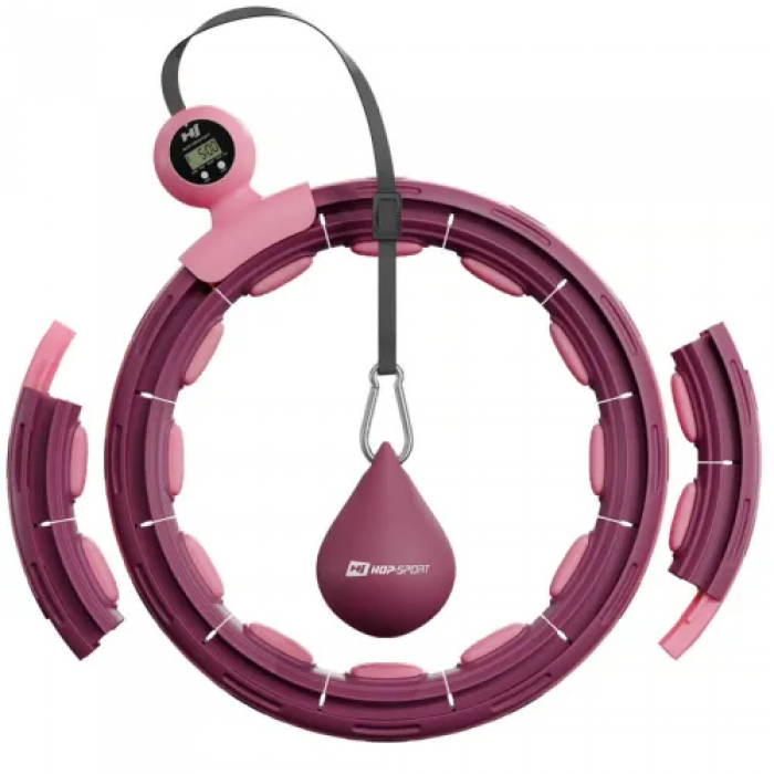 Хула-хуп Hop-Sport HS-C113HH масажний з обтяжувачем та лічильником рожевий