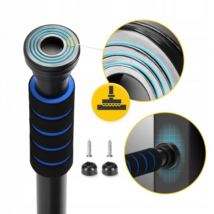 Турнік розсувний 4FIZJO Basic 61.5-100 см Black/Blue (P-5905973402705)