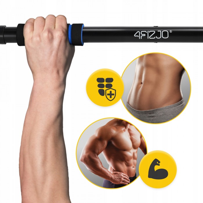 Турнік розсувний 4FIZJO Basic 61.5-100 см Black/Blue (P-5905973402705)