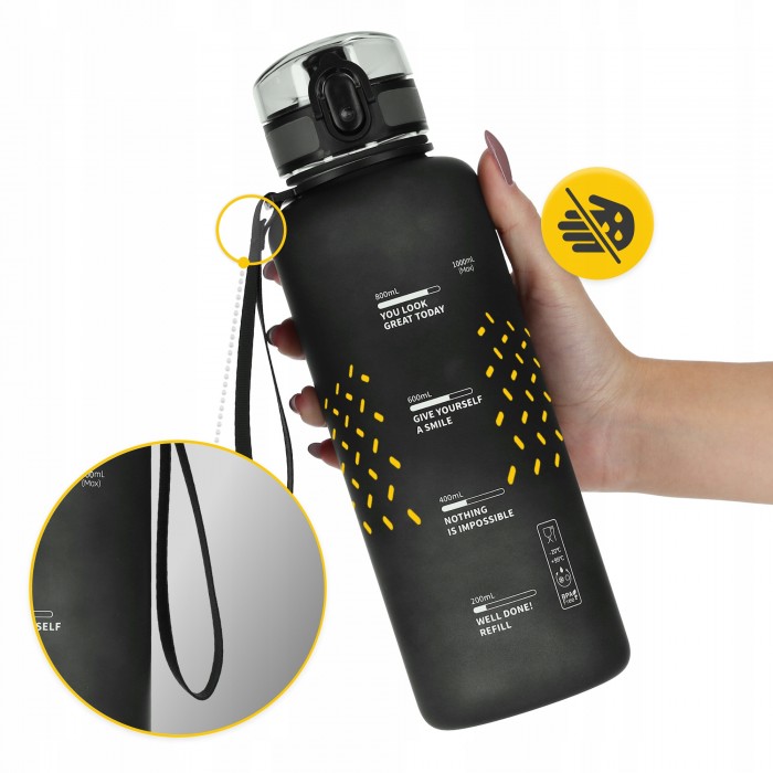 Пляшка для води спортивна 4FIZJO 1000 мл Black (P-5905973403788)