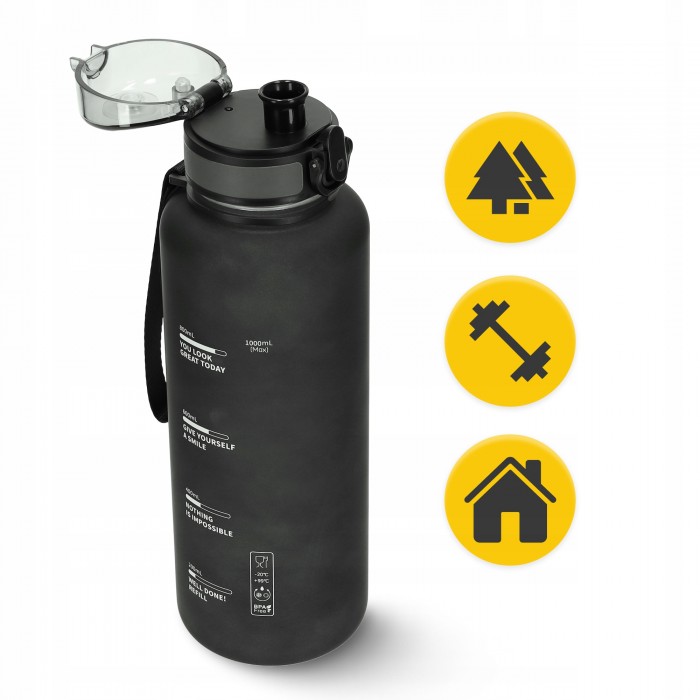 Пляшка для води спортивна 4FIZJO 1000 мл Black (P-5905973403788)