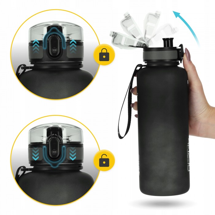 Пляшка для води спортивна 4FIZJO 1000 мл Black (P-5905973403788)