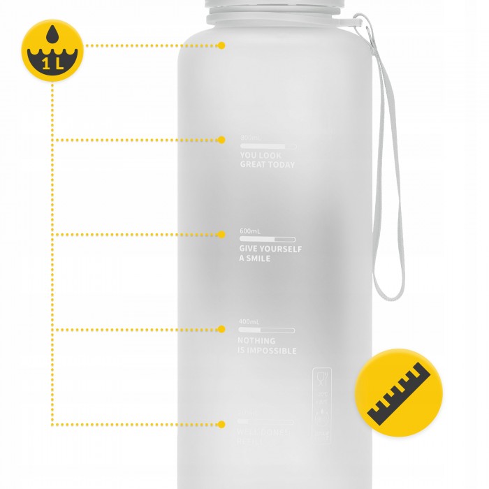 Бутылка для воды спортивная 4FIZJO 1000 мл Grey (P-5905973404273)