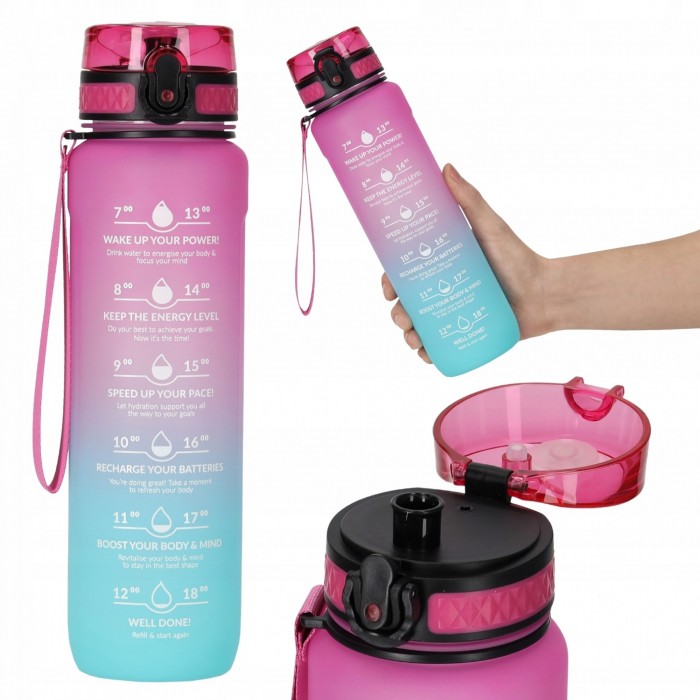 Пляшка для води спортивна 4FIZJO 1000 мл Pink/Sky Blue (P-5905973400770)