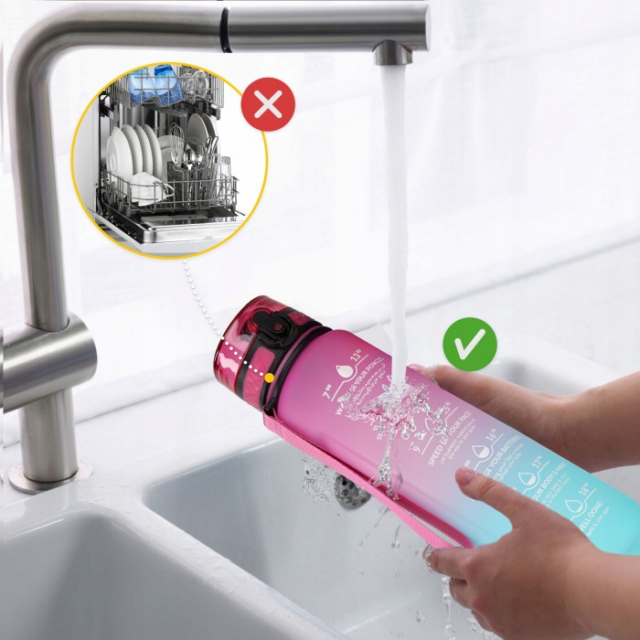 Пляшка для води спортивна 4FIZJO 1000 мл Pink/Sky Blue (P-5905973400770)