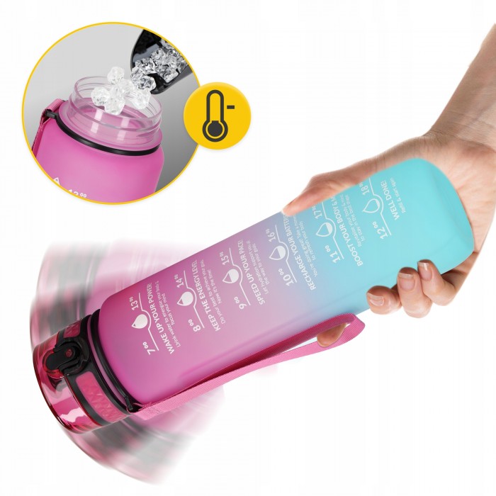 Пляшка для води спортивна 4FIZJO 1000 мл Pink/Sky Blue (P-5905973400770)