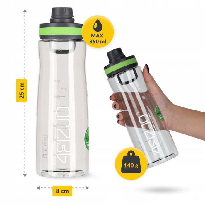 Пляшка для води спортивна 4FIZJO 850 мл Green (P-5905973403801)