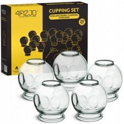 Вакуумні масажні банки 4FIZJO для тіла (китайські/антіцелюлітні банки) 20 шт скляні (P-5905973402248)