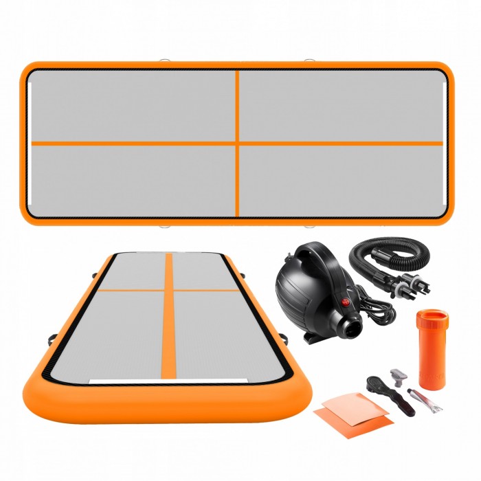 Мат надувний гімнастичний 4FIZJO Air Track Mat 500 x 200 x 20 см White/Orange (P-5907739312051)