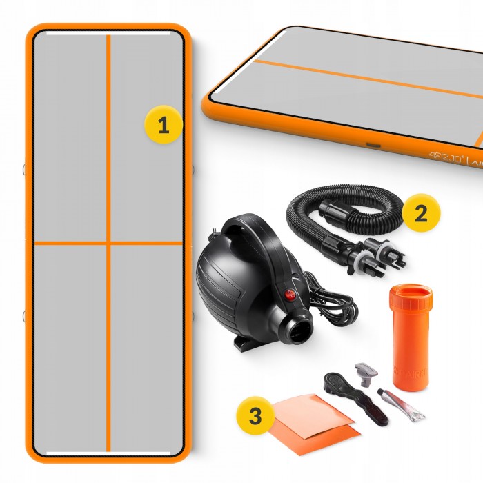 Мат надувний гімнастичний 4FIZJO Air Track Mat 500 x 200 x 20 см White/Orange (P-5907739312051)