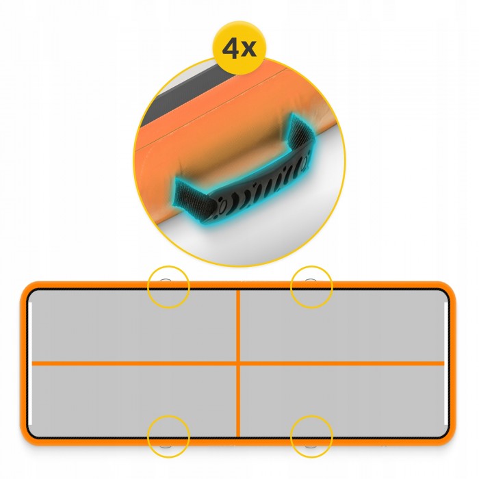 Мат надувний гімнастичний 4FIZJO Air Track Mat 500 x 200 x 20 см White/Orange (P-5907739312051)