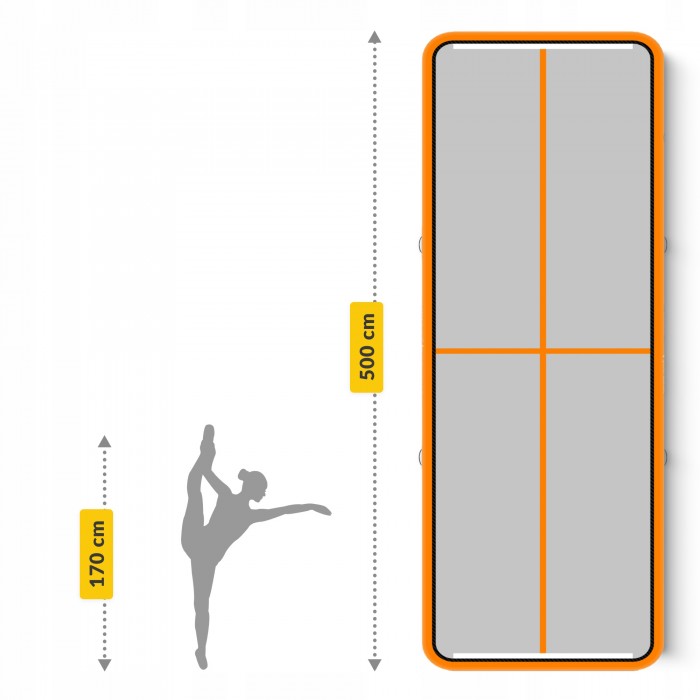Мат надувний гімнастичний 4FIZJO Air Track Mat 500 x 200 x 20 см White/Orange (P-5907739312051)