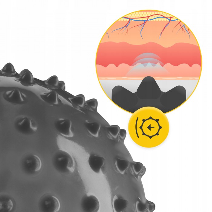 М'яч для пілатесу, йоги, реабілітації 4FIZJO 20 см (масажний) Black (P-5905973402330)