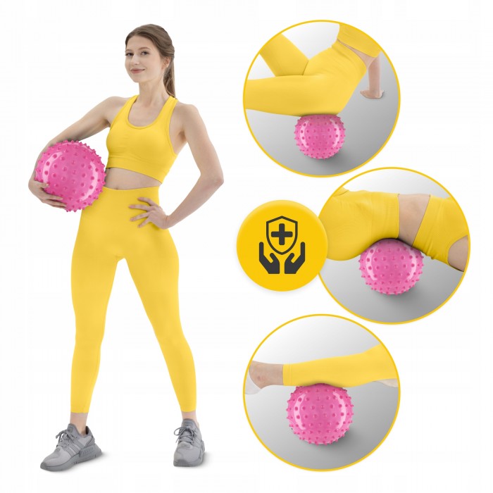 М'яч для пілатесу, йоги, реабілітації 4FIZJO 20 см (масажний) Pink (P-5905973402347)
