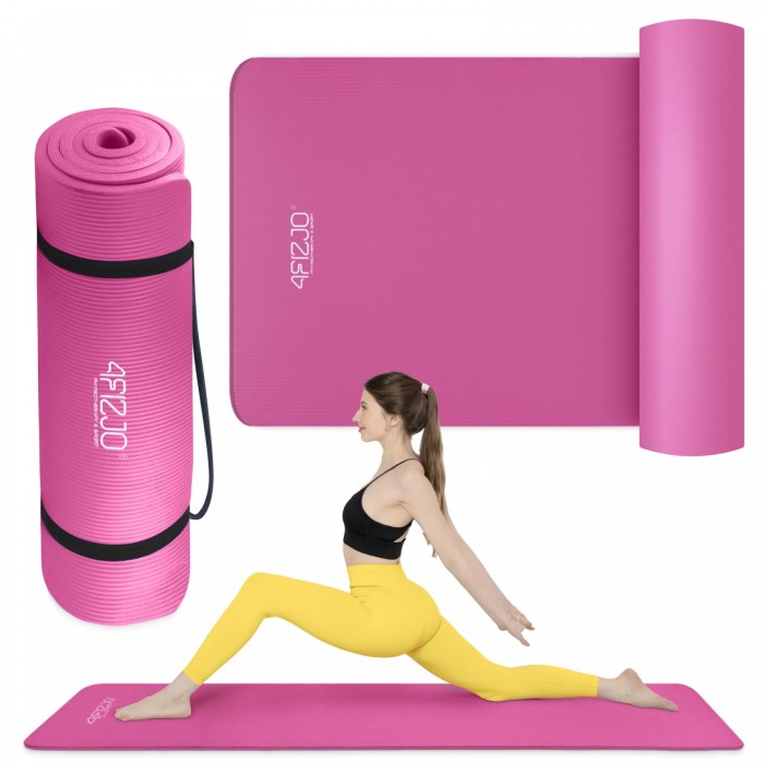 Килимок (мат) спортивний 4FIZJO NBR 180 x 60 x 1.5 см для йоги та фітнесу Pink (P-5905973405669)