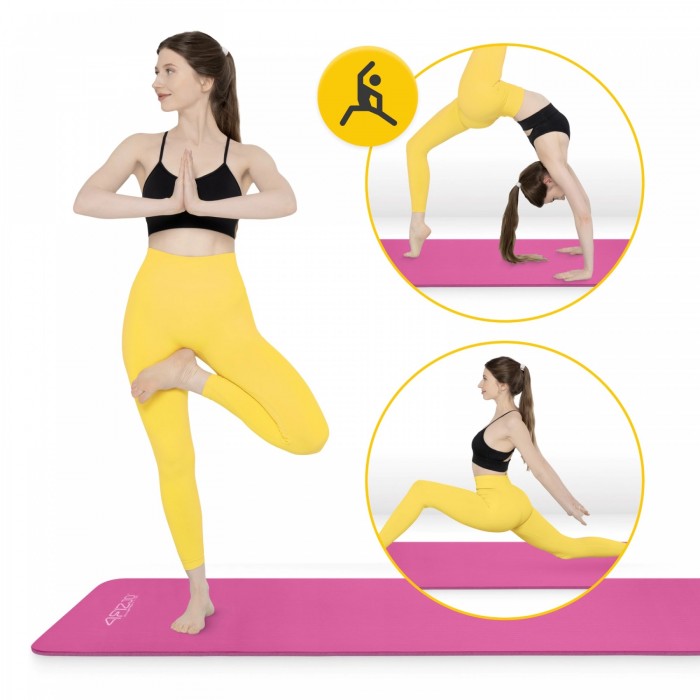 Килимок (мат) спортивний 4FIZJO NBR 180 x 60 x 1.5 см для йоги та фітнесу Pink (P-5905973405669)