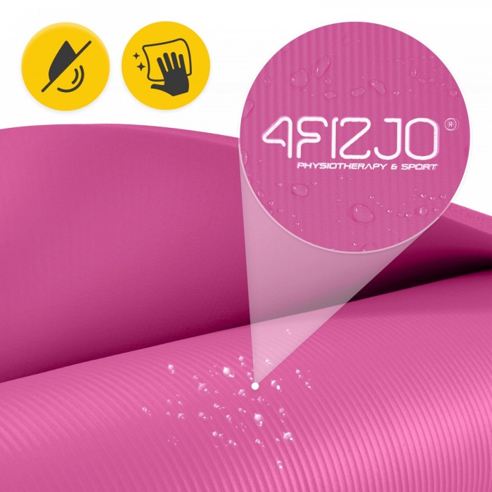 Килимок (мат) спортивний 4FIZJO NBR 180 x 60 x 1.5 см для йоги та фітнесу Pink (P-5905973405669)