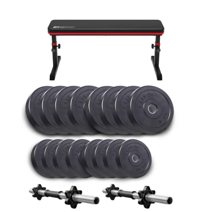 Набір Elitum Titan гантелі 2х31кг з лавою HS-1025 Pro