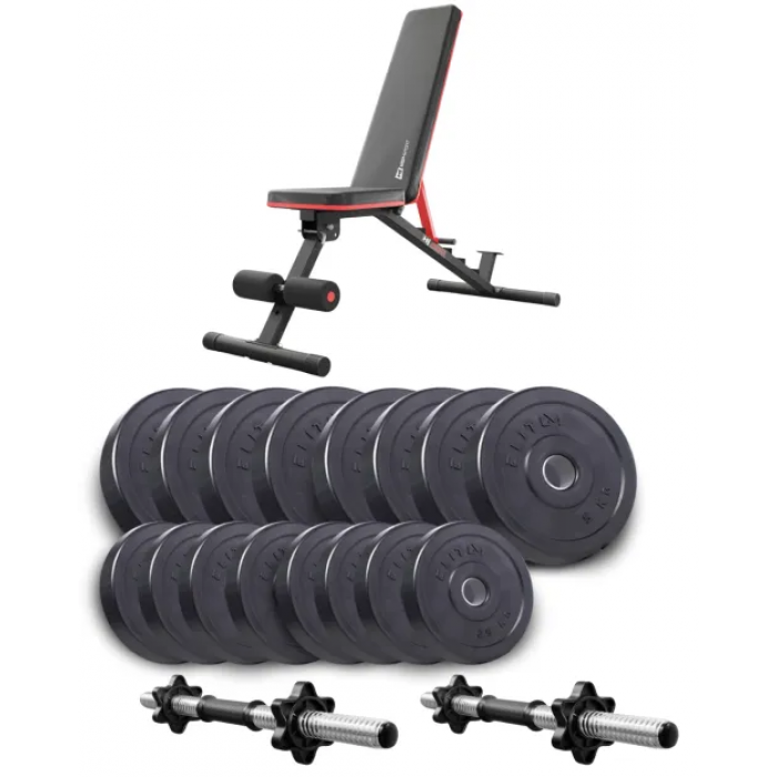 Набір Elitum Titan гантелі 2х31кг з лавою Hop-Sport HS-2050 HB