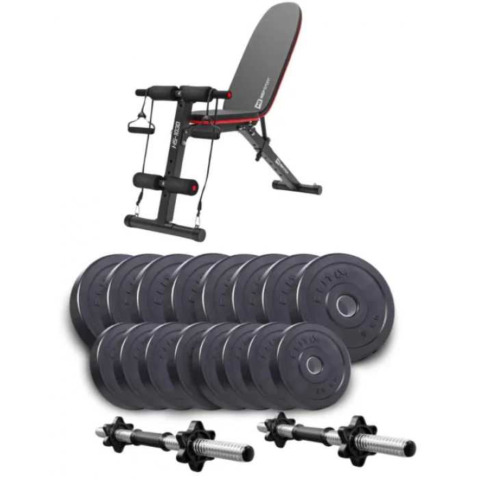 Набір Elitum Titan гантелі 2х31кг з лавою HS-1030 F