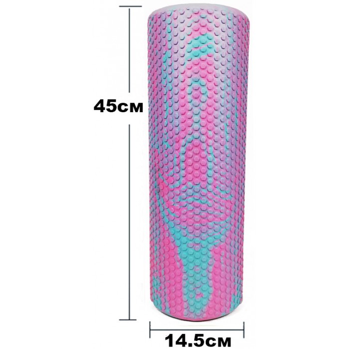 Массажный ролик EasyFit Foam Roller 45 см двухцветный Розовый-мятный