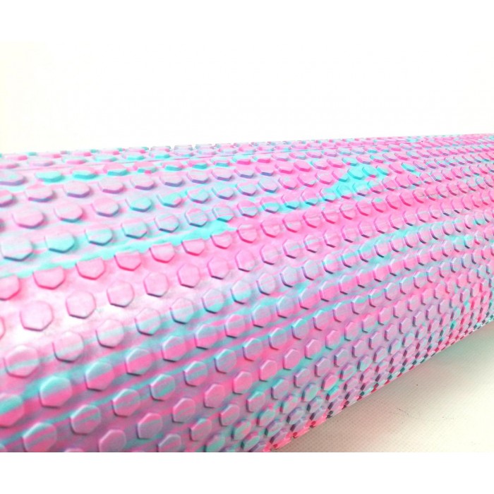 Массажный ролик EasyFit Foam Roller 45 см двухцветный Розовый-мятный
