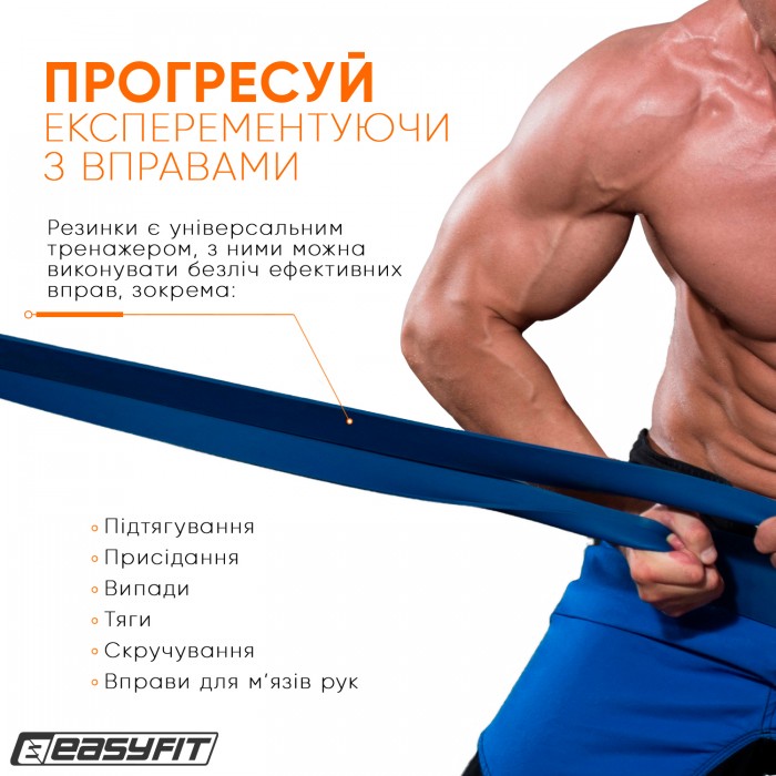 Резиновая петля EasyFit 50-110 кг Синяя