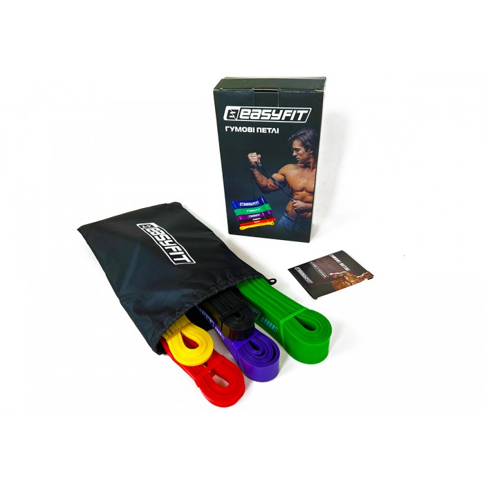 Резиновые петли EasyFit: набор 1-65 кг (5 шт)