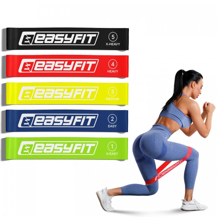 Резинки для фитнеса EasyFit набор 5 шт 2,5-20 кг