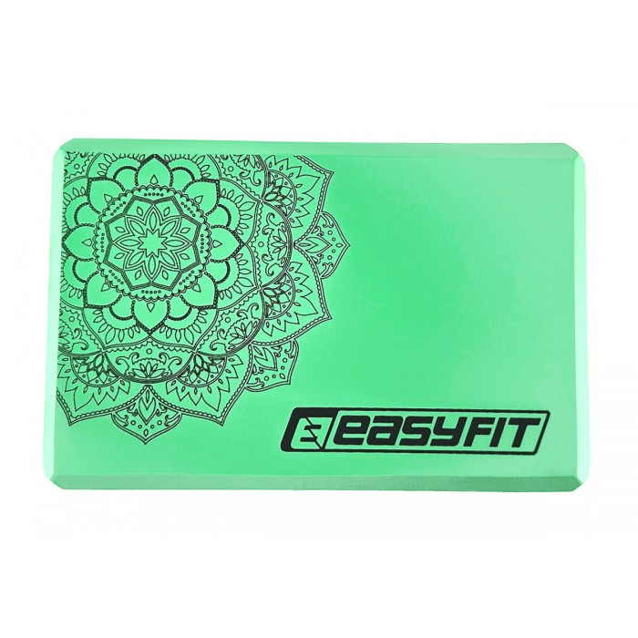 Блок для йоги EasyFit EVA с рисунком мятный