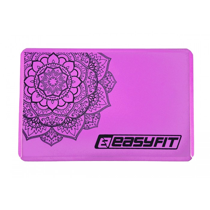 Блок для йоги EasyFit EVA с рисунком фиолетовый
