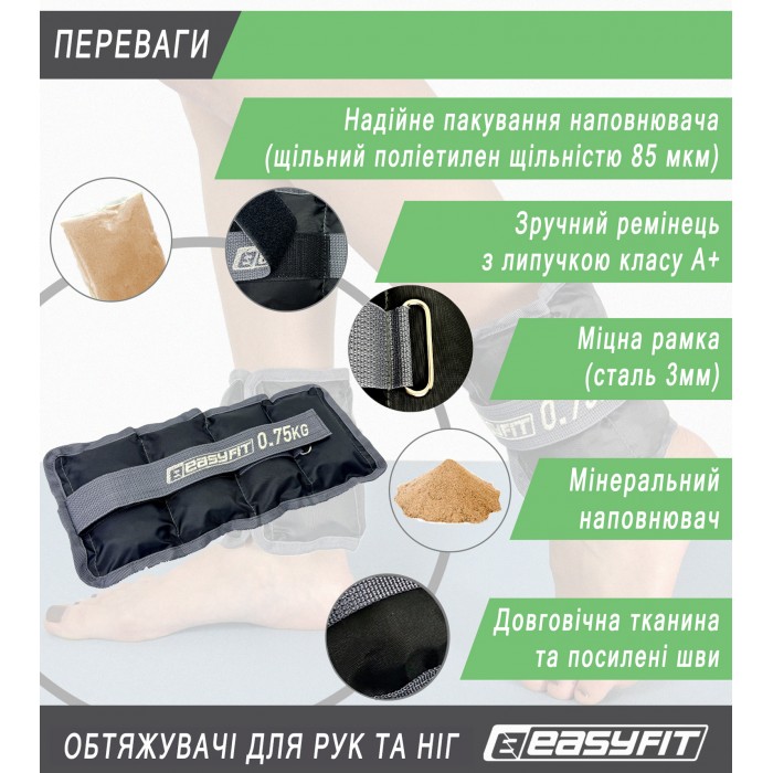 Обтяжувачі для ніг та рук EasyFit 0,75 кг (пара)