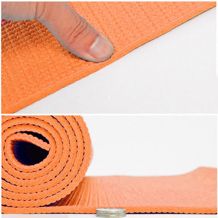 Коврик для йоги и фитнеса 6 мм EasyFit ПВХ (PVC) Оранжевый